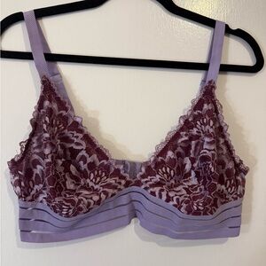 Free people Lace Bralette in Lavender and Maroon size large